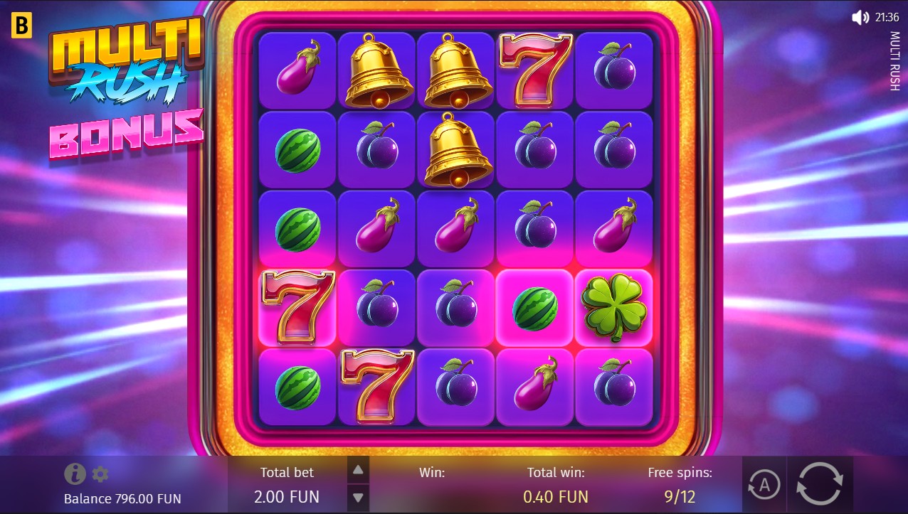 Multi Rush by Bgaming – bonus round, free spins with multiplier rush