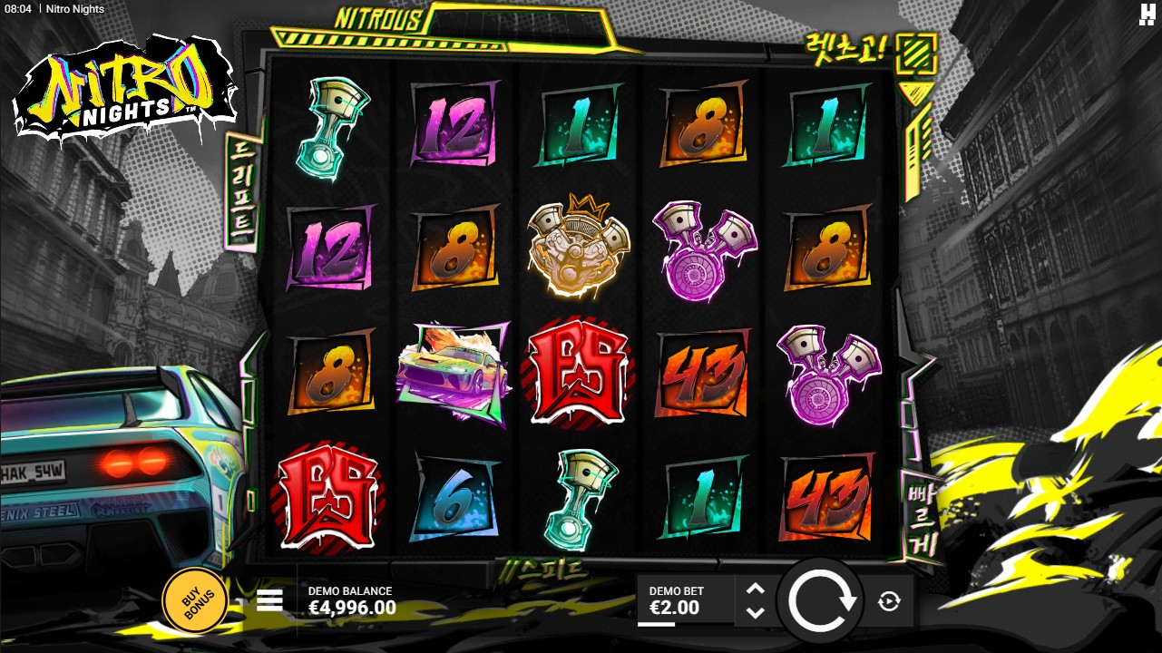 Nitro Nights by Hacksaw Gaming – base game street racing theme