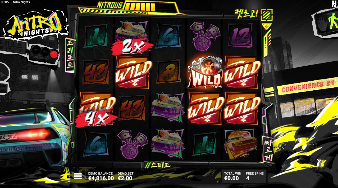 Nitro Nights by Hacksaw Gaming – free spins bonus feature