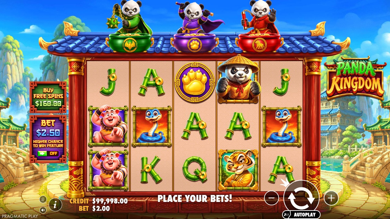 Panda Kingdom by Pragmatic Play – base game 5-reel 243 ways Money symbols Collect reel 5 Bat Bear Tiger modifiers