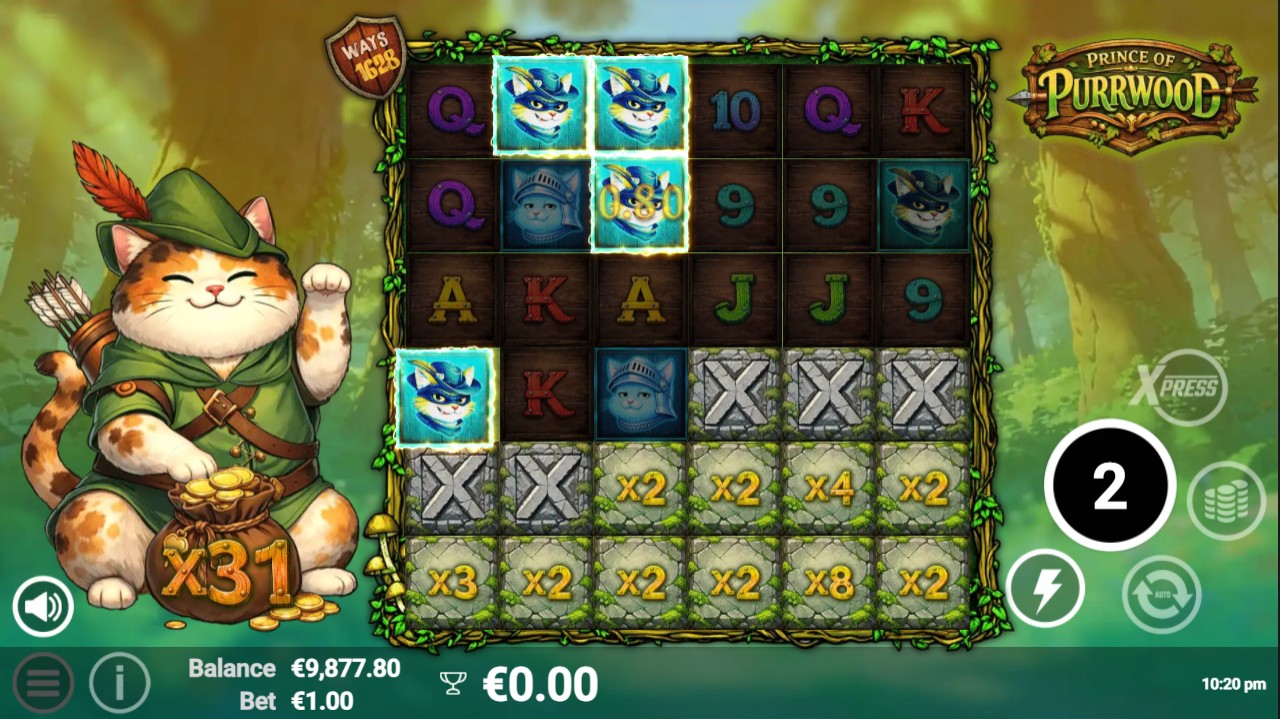 Prince of Purrwood by AvatarUX – PopWins bonus round full grid expansion 46,656 ways