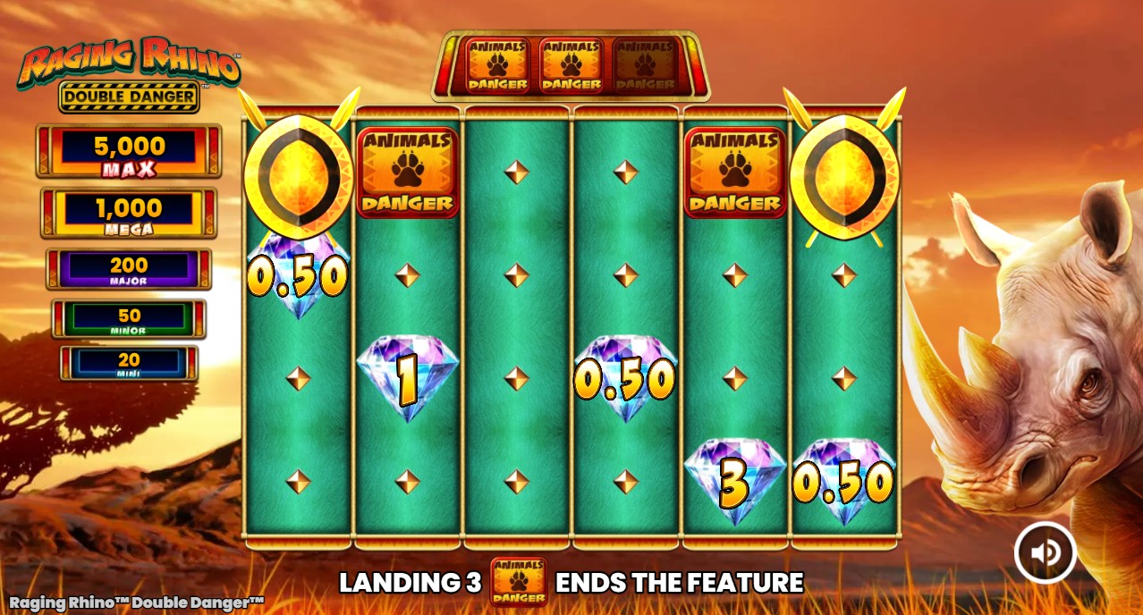 Raging Rhino Double Danger by Light & Wonder &ndash; bonus round
