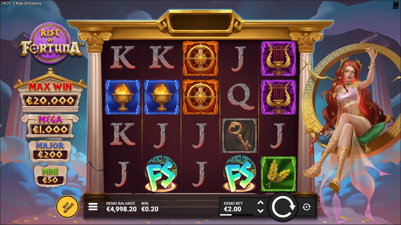 Rise of Fortuna slot by Hacksaw Gaming &ndash; base game