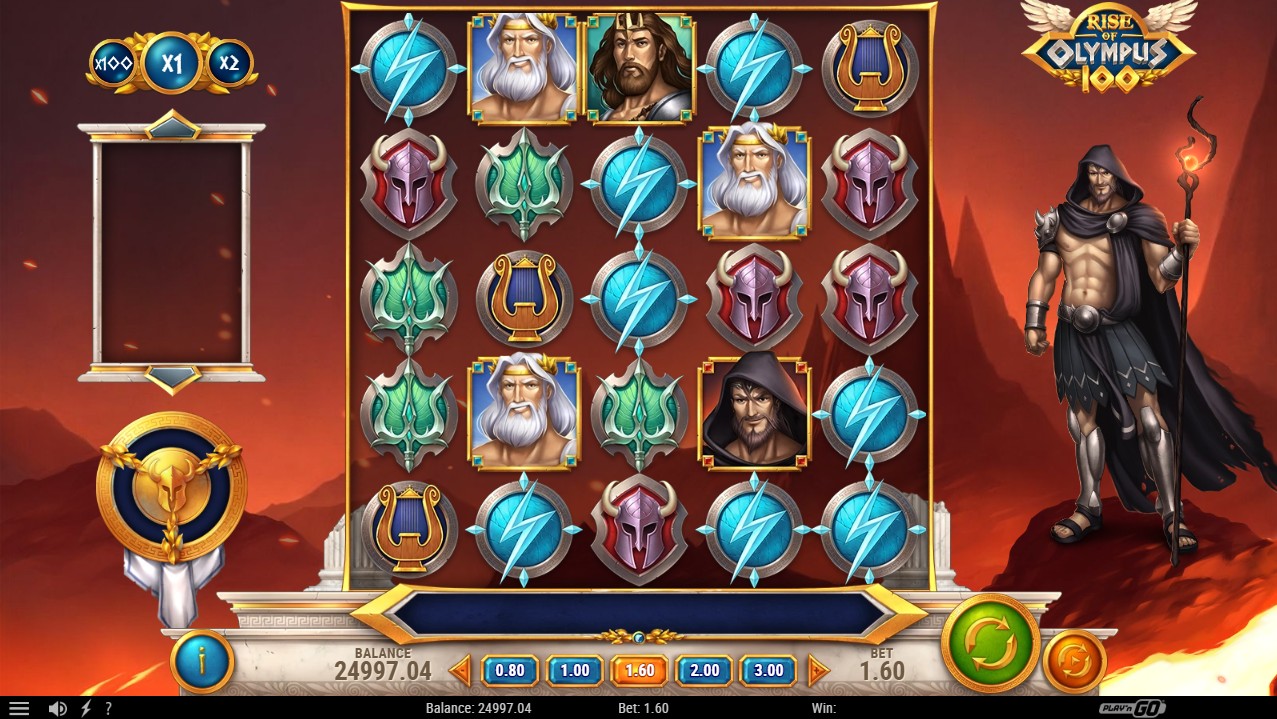 Rise of Olympus 100 by Play'n GO – base game Greek gods multiplier progression extreme volatility