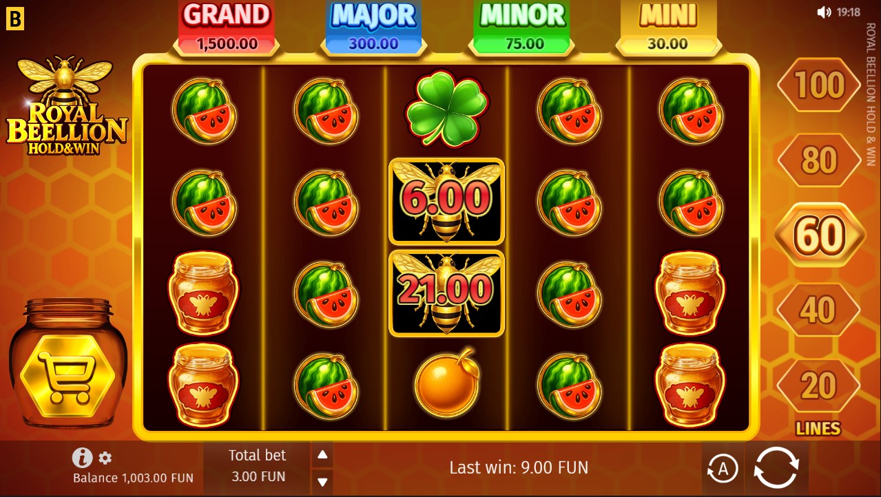 Royal Beellion Hold & Win by BGaming — base game 5 reels bee kingdom theme