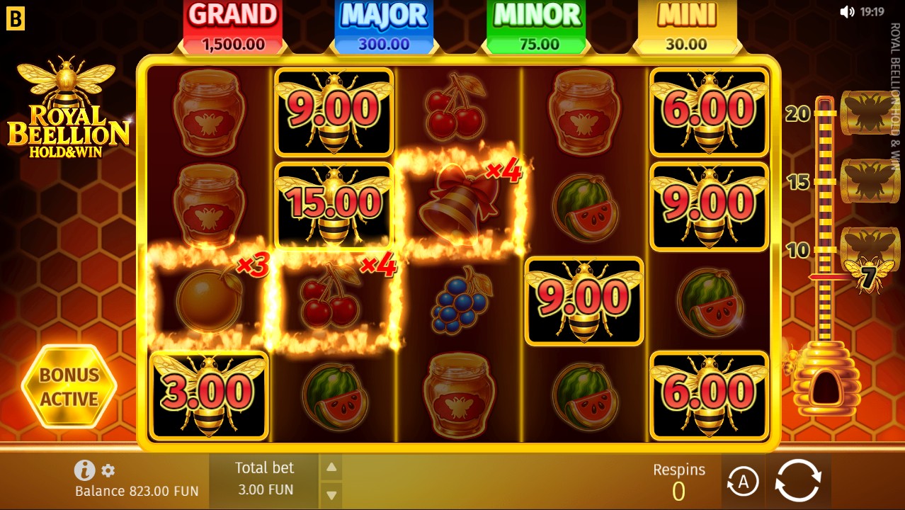 Royal Beellion Hold & Win by BGaming — Hold & Win bonus feature coin respin jackpot