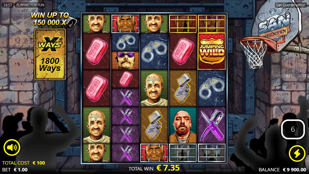 San Quentin xWays by Nolimit City – 96.03% RTP High volatility 150,000x max win bonus round