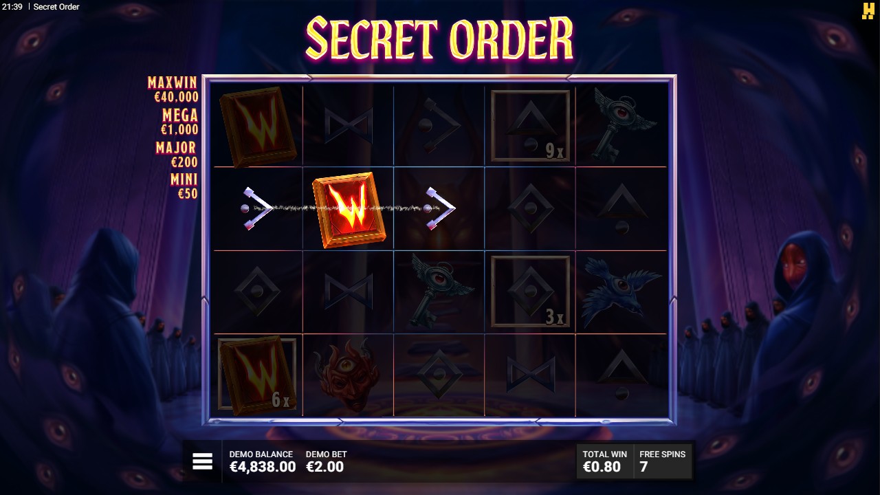 Secret Order by Hacksaw Gaming – 96.33% RTP High volatility 20,000x max win bonus round