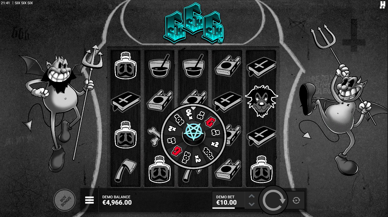 SixSixSix by Hacksaw Gaming – base game 5 reels 14 paylines devil infernal theme