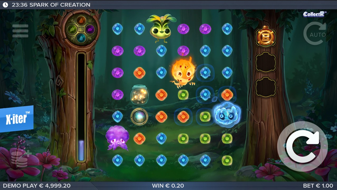 Spark of Creation by ELK Studios — base game 6 reels CollectR mechanic nature theme