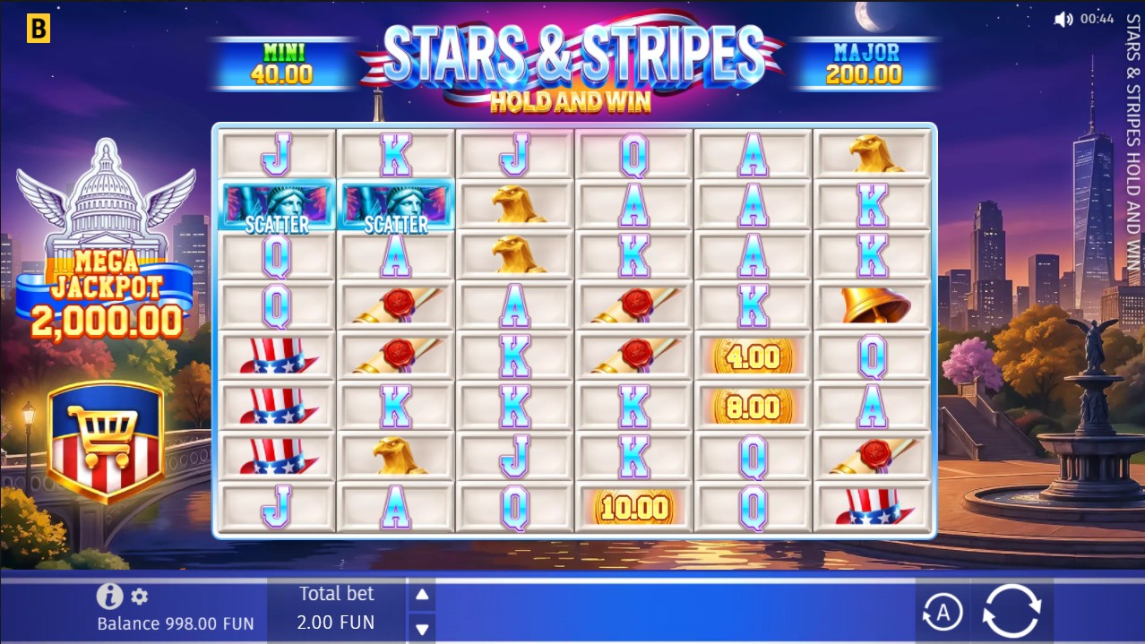 Stars & Stripes Hold and Win by BGaming – base game 6 reels 262,144 ways American patriotic theme