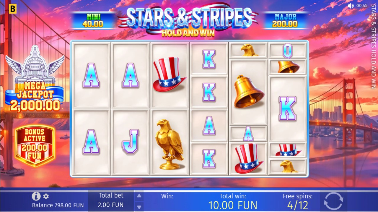 Stars & Stripes Hold and Win by BGaming – Hold and Win respin feature jackpot bonus