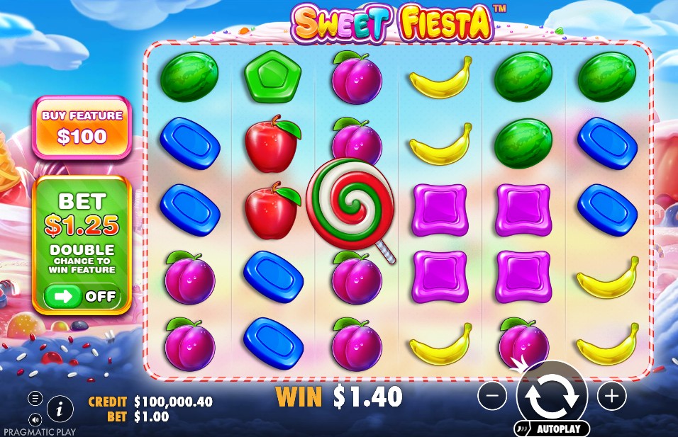 Sweet Fiesta by Pragmatic Play – base game candy fiesta theme sticky wilds high volatility