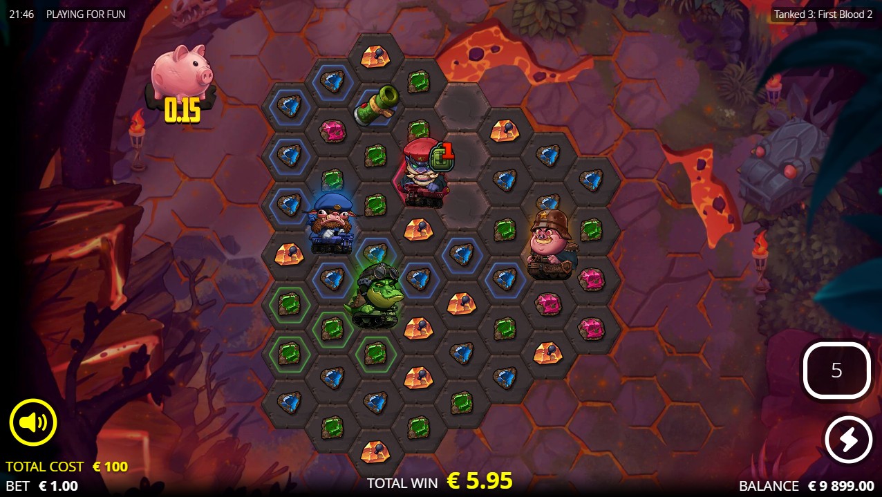 Tanked 3 First Blood 2 by Nolimit City – bonus round, First Blood 2 free spins with expanded grid