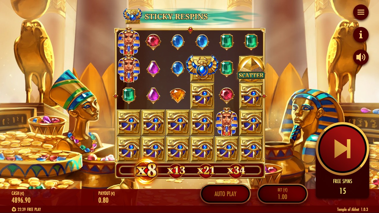 Temple of Akhet by Thunderkick — bonus round feature