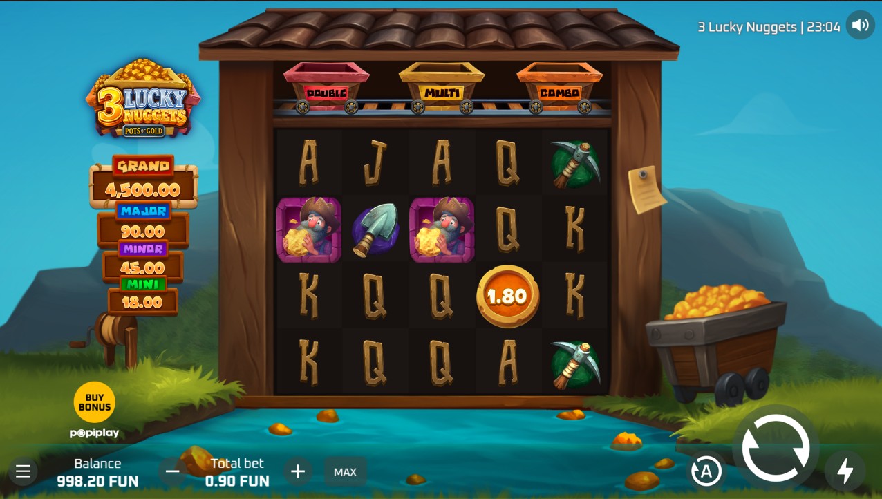 3 Lucky Nuggets Pots of Gold by Popiplay – base game