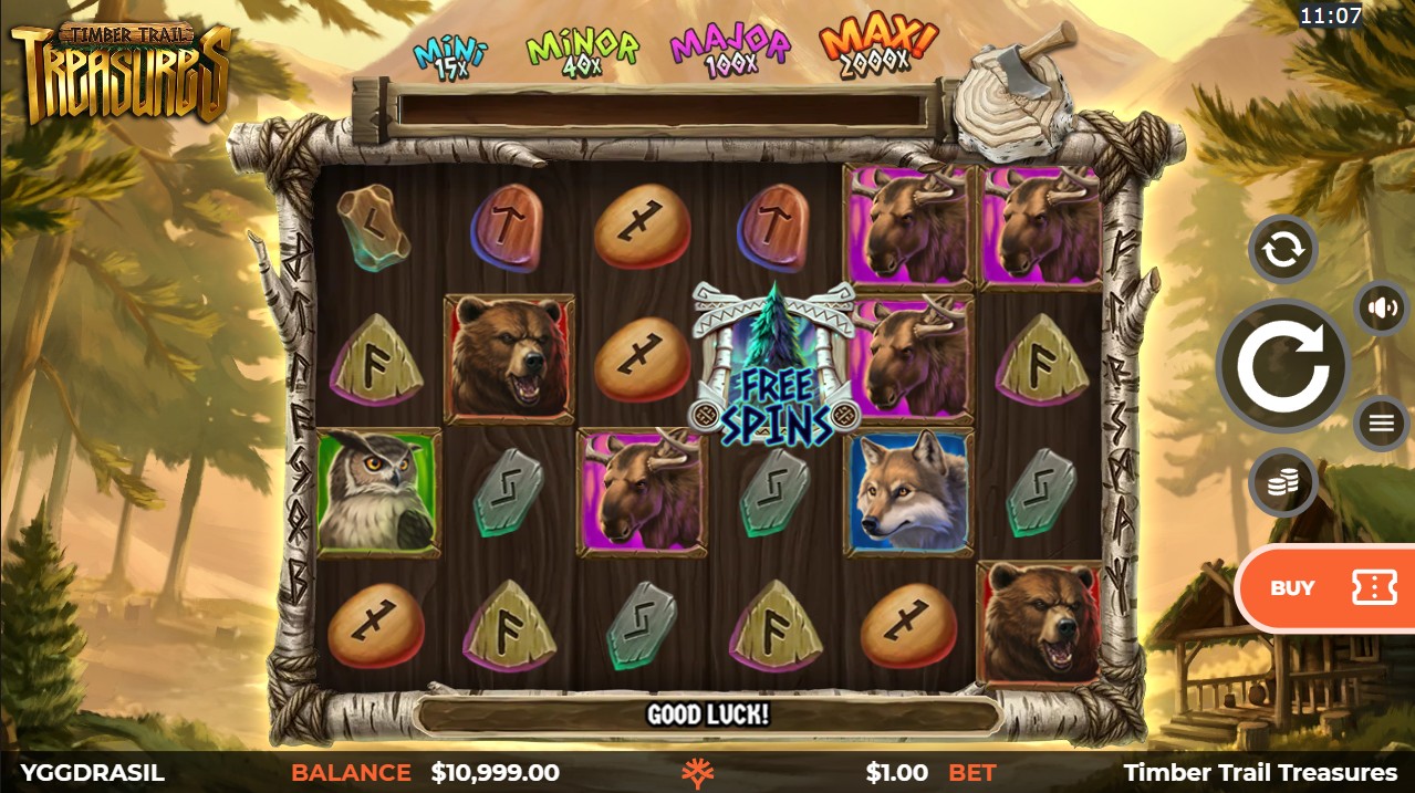 Timber Trail Treasures by Yggdrasil Gaming — base game