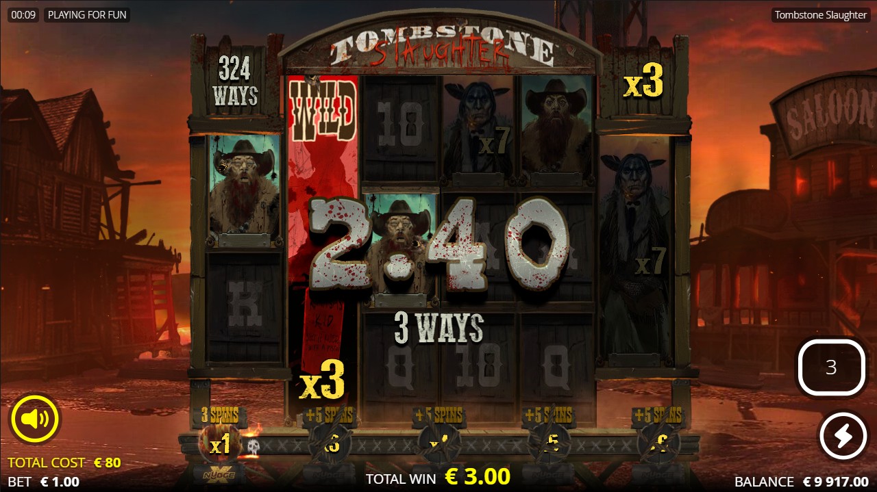 Tombstone Slaughter El Gordo's Revenge free spins bonus – xWays xNudge multiplier stack 500,000x max win Nolimit City