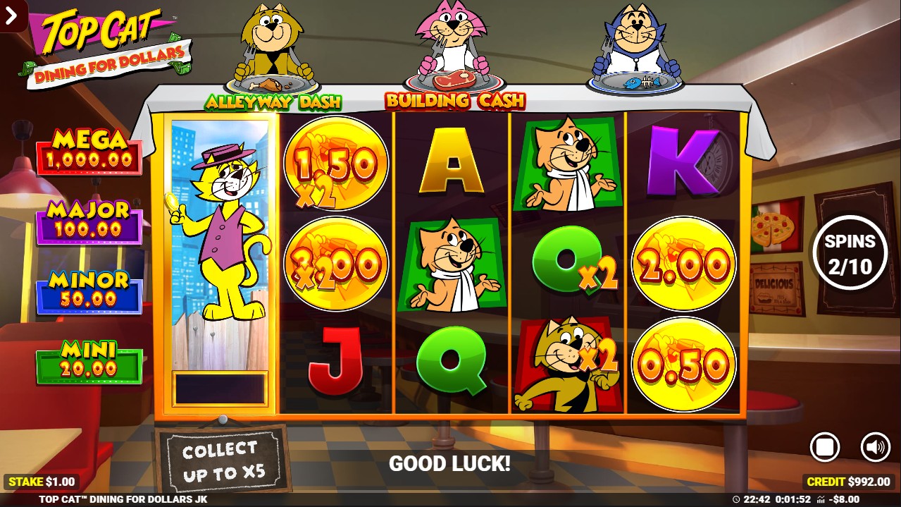 Top Cat Dining for Dollars by Blueprint Gaming – bonus round