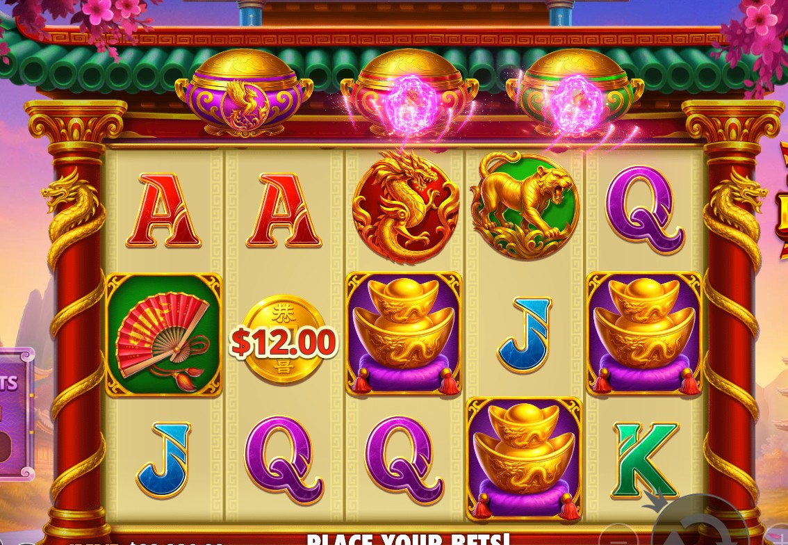 Triple Pot Diamond slot bonus round with pot collection mechanics