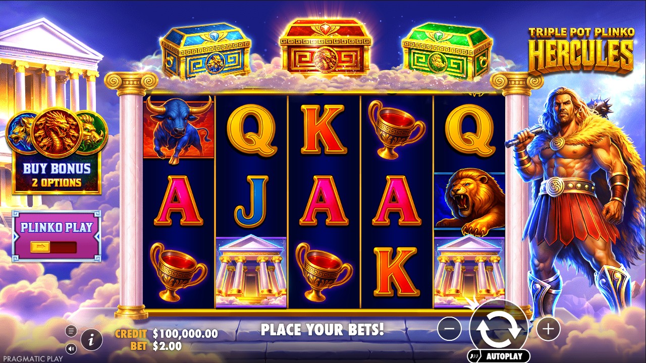 Triple Pot Plinko Hercules slot by Pragmatic Play – base game