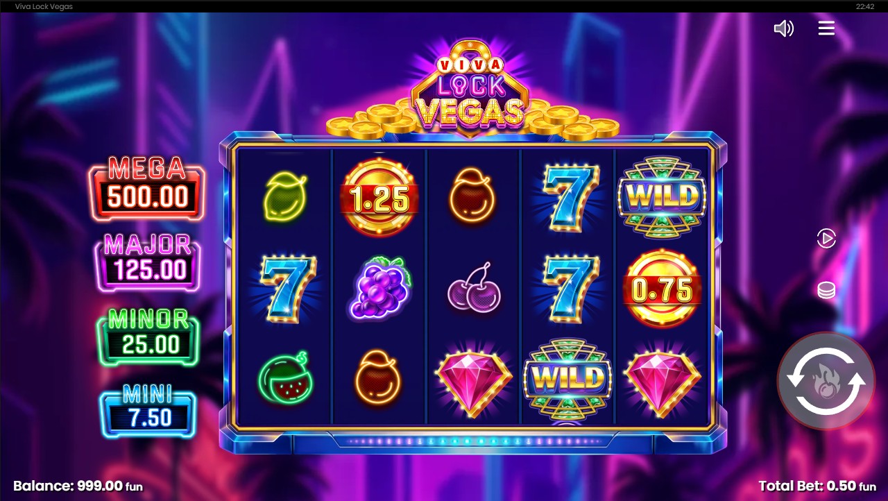 Viva Lock Vegas by Push Gaming — base game, 5 reels 10 paylines, Low/Medium volatility