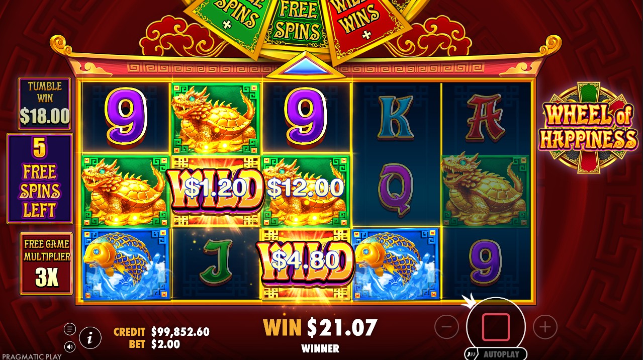 Wheel of Happiness slot review bonus round free spins Pragmatic Play