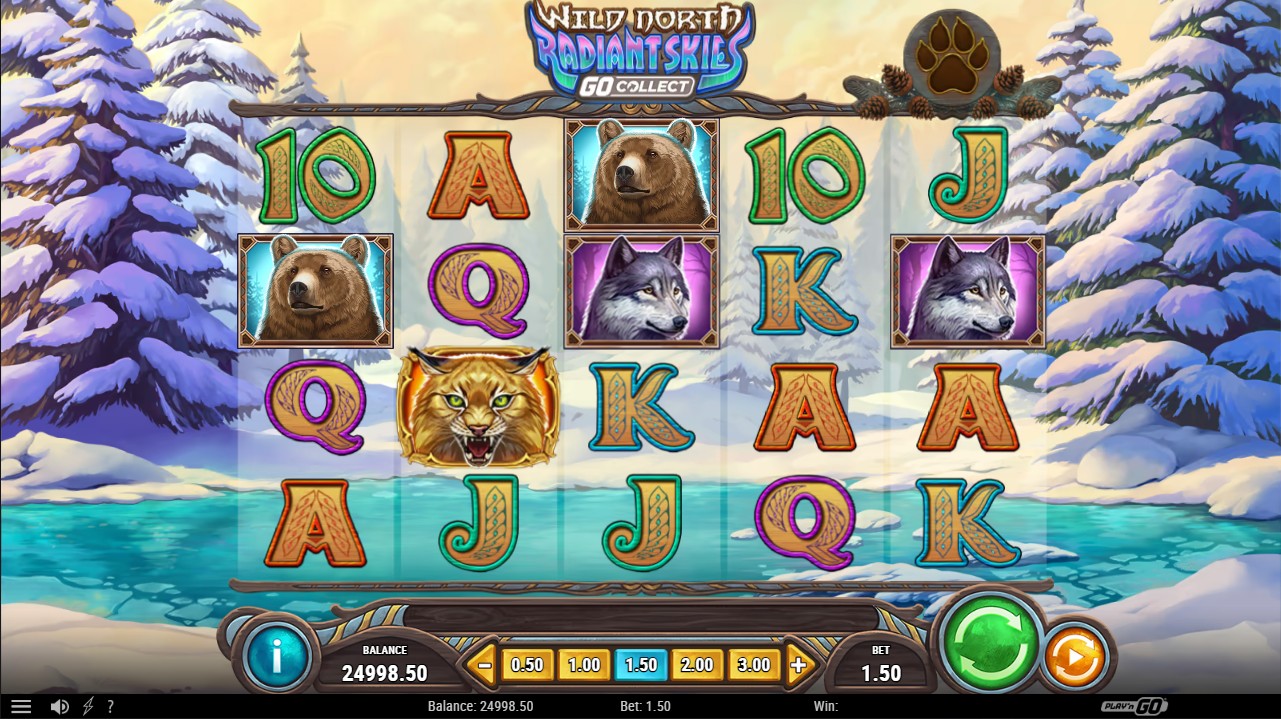 Wild North Radiant Skies by Play'n GO – base game Go Collect mechanic 40 paylines low volatility