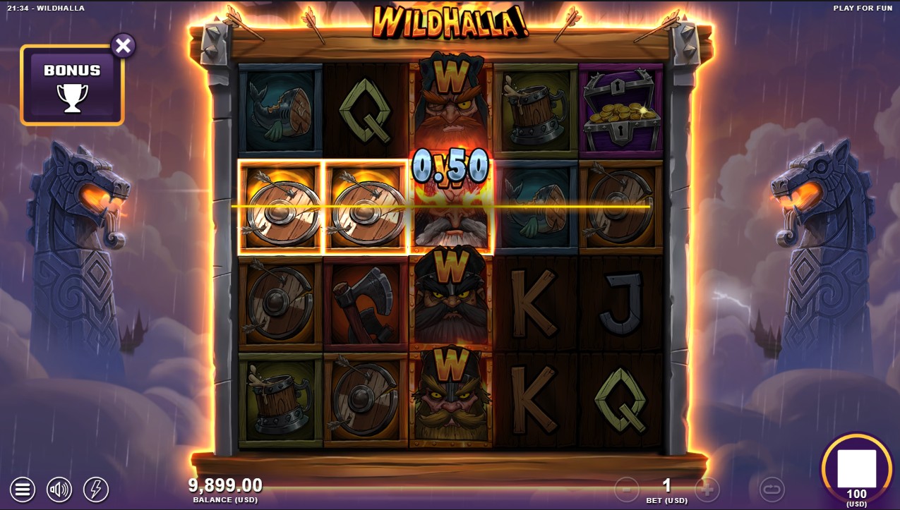 Wildhalla by Slotmill – bonus round, free spins with Viking wild multipliers