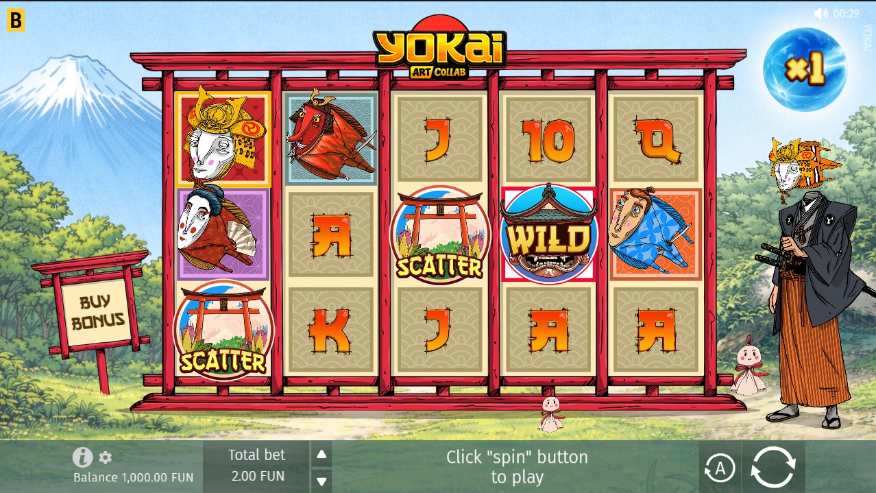 Yokai by BGaming – base game 5 reels 20 paylines Japanese folklore theme