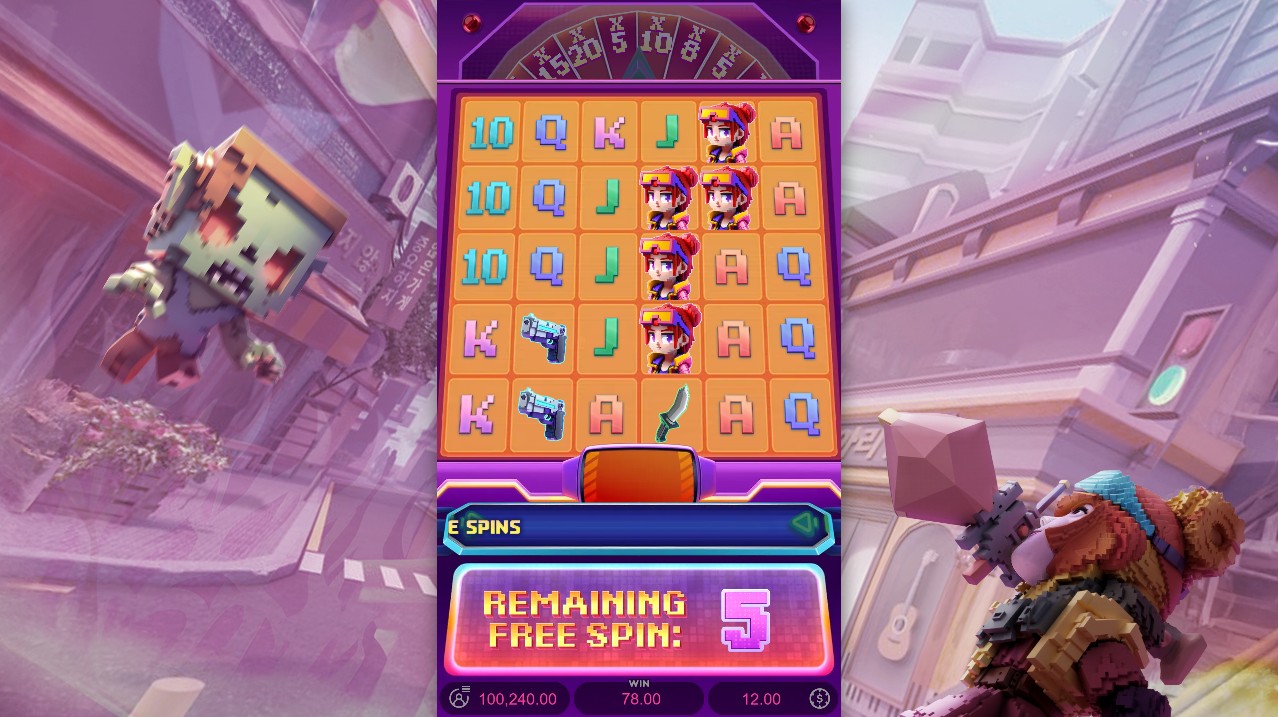 Zombie Blasters by PG Soft – Free Spins bonus round, 96.75% RTP High volatility 10,000x max win